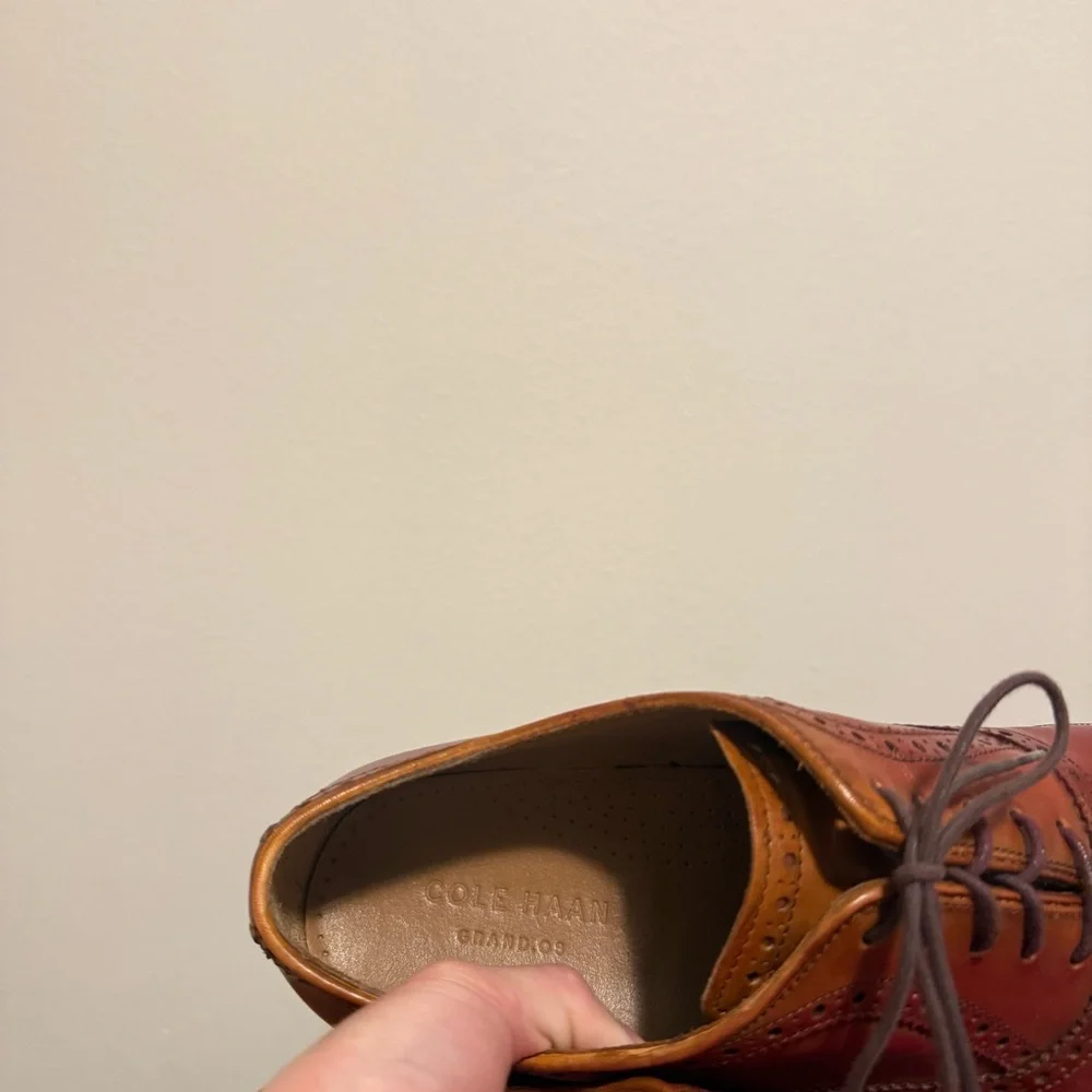Cole Haan Grand.OS Mens Brown Leather Lace Up Shoes Size 11.5 Dark Academia Lux